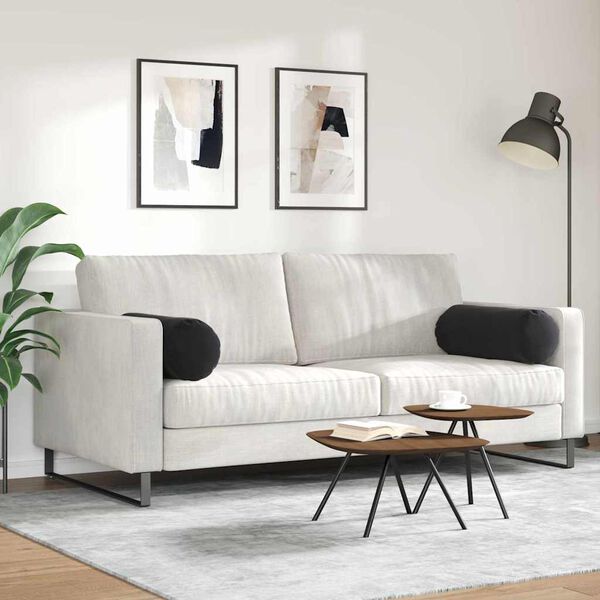 vidaXL Perne Bolster 2 pcs Negru &Oslash; 25 x 70 cm Țesătură din corduroy