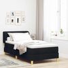 vidaXL Pat cu arcuri cu saltea cu headboard Negru 90 x 190 cm țesătură