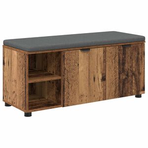 vidaXL Bancă pentru hol cu pernă cu raft Lemn vechi 100 x 38 x 46 cm