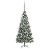 vidaXL Brad Crăciun artificial pre-iluminat globuri/conuri pin 210 cm