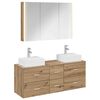 vidaXL Set de mobilier pentru baie 4 pcs Stejar Artizanal