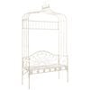 vidaXL Bancă de grădină, alb vintage, 122 cm, fier