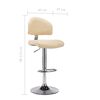 vidaXL Scaun de bar, crem, piele ecologică