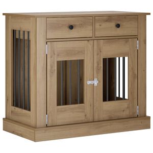 vidaXL Mobilă pentru cușcă de c&acirc;ine Stejar Artizanal 90 x 47,5 x 80 cm