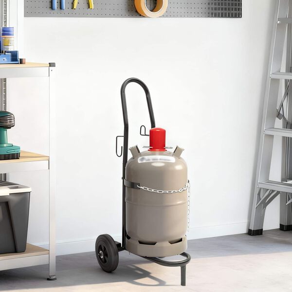 vidaXL Cărucior manual Negru și roșu 49 x 49 x 101 cm Oțel