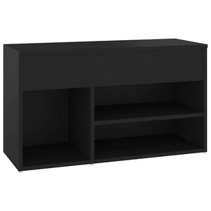 vidaXL Banchetă pantofar, negru, 80x30x45 cm, PAL