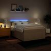 vidaXL Pat box spring cu saltea, crem, 140x200 cm, textil