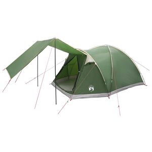 vidaXL Tent Cabină 4 persoană Verde Poliester și oțel