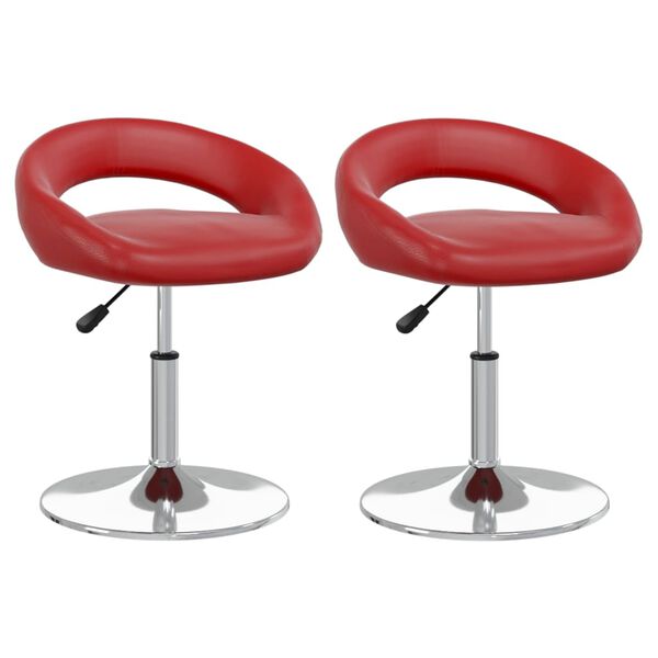 vidaXL Scaune sufragerie pivotante 2 buc. roșu vin piele artificială
