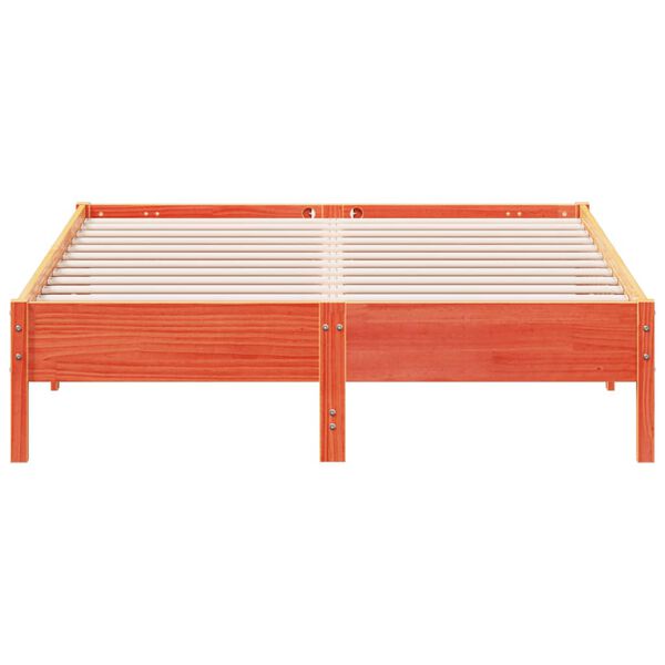 vidaXL Cadru de pat fără saltea, maro ceruit 140x200 cm lemn masiv pin