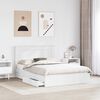 vidaXL Pat cu storage cu headboard Alb 140 x 190 cm Lemn compozit