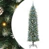 vidaXL Copac Artificial Slăb de Crăciun Verde și alb 210 cm