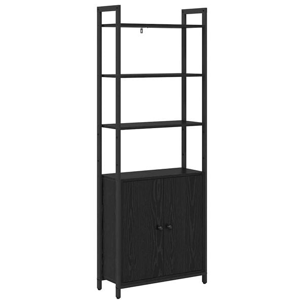 vidaXL Dulap pentru cărți Stejar Negru 60 x 24 x 161 cm Lemn compozit