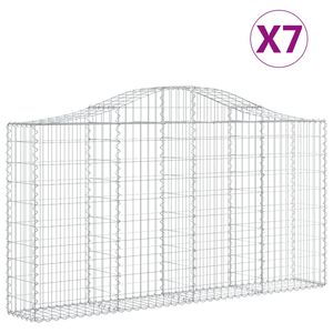 vidaXL Coșuri gabion arcuite 7 buc, 200x30x100/120 cm fier galvanizat