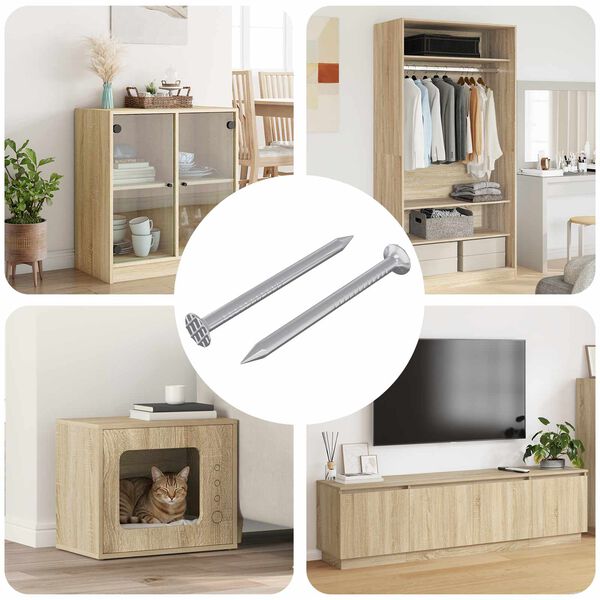 vidaXL Cuie pentru Lemn 2 pcs Argintiu &Oslash; 3 x 15 mm Metal