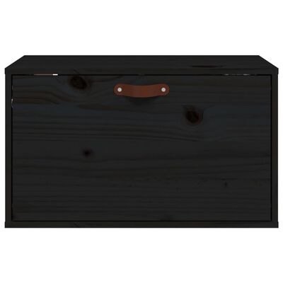 vidaXL Dulap de perete, negru, 60x30x35 cm, lemn masiv de pin