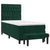 vidaXL Pat box spring cu saltea, verde &icirc;nchis, 90x190 cm, catifea