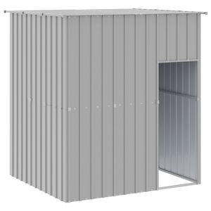 vidaXL Cușcă c&acirc;ine acoperiș gri deschis 165x153x181 cm oțel galvanizat