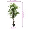 vidaXL Arbore ficus artificial 1260 de frunze 200 cm verde