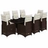 vidaXL Set bistro de grădină cu perne, 9 piese, maro, poliratan