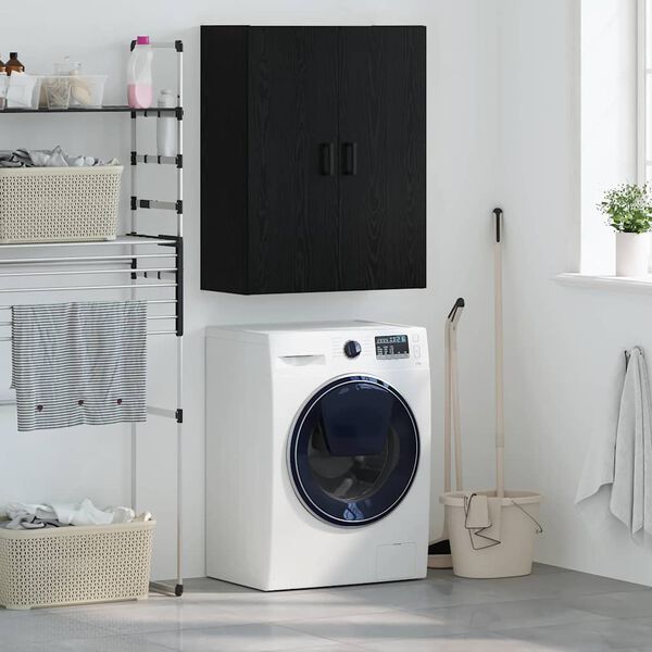 vidaXL Dulap de perete Stejar Negru 69,5 x 34 x 90 cm Lemn compozit