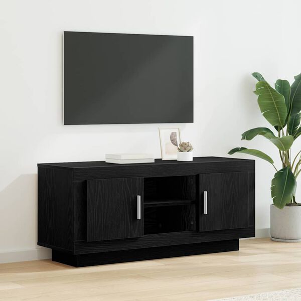 vidaXL Cabinet TV Stejar Negru 102 x 35 x 45 cm Lemn compozit