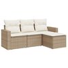 vidaXL Set canapele de grădină, 4 piese, cu perne, bej, poliratan