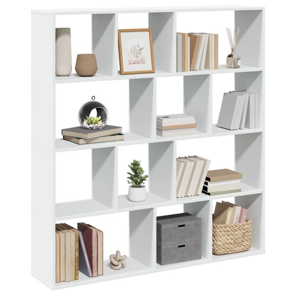 vidaXL Bibliotecă, alb, 132x29x141,5 cm, lemn prelucrat