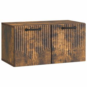 vidaXL Oglindă TV montată pe perete Stejar fumuriu 59,5 x 31 x 30 cm