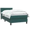 vidaXL Pat box spring cu saltea, verde &icirc;nchis, 80x210 cm, catifea