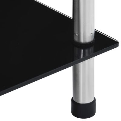 vidaXL Raft cu 5 niveluri, negru, 40 x 40 x 130 cm, sticlă securizată
