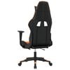 vidaXL Scaun gaming masaj/suport picioare, negru/portocaliu, piele eco