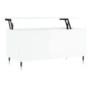 vidaXL Măsuță de cafea, alb extralucios, 90x44,5x45 cm, lemn compozit
