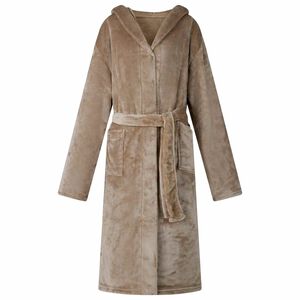 vidaXL Robe cu glugă Culoare Cămilă S Flanelă