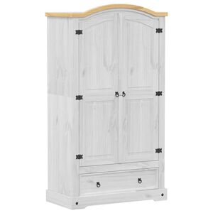 vidaXL Șifonier &bdquo;Corona&rdquo;, alb, 102x52x186 cm, lemn masiv de pin