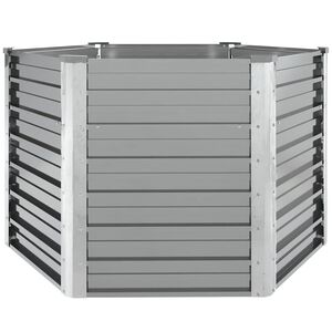 vidaXL Strat &icirc;nălțat de grădină, gri, 129x129x77 cm, oțel galvanizat