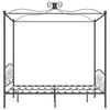 vidaXL Cadru de pat cu baldachin, gri, 180 x 200 cm, metal
