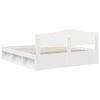 vidaXL Cadru de pat cu headboard Alb 200 x 200 cm Lemn de pin masiv