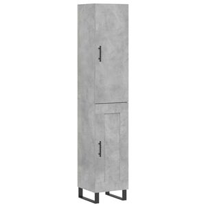 vidaXL Dulap &icirc;nalt, gri beton, 34,5x34x180 cm, lemn prelucrat