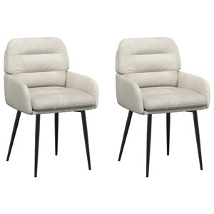 vidaXL Scaune de dining 2 buc. Catifea Crem 59 x 59,5 x 90 cm