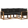 vidaXL Set de canapele de exterior cu pernă 4 pcs Natural și Negru