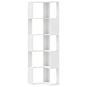 vidaXL Bibliotecă 5 niveluri alb 50x50x179cm lemn prelucrat