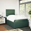 vidaXL Pat box spring cu saltea, verde &icirc;nchis, 120x190 cm, catifea