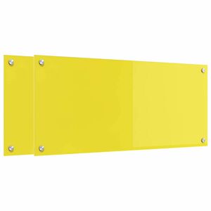 vidaXL Spate de bucătărie 2 pcs Galben 90 x 40 cm sticlă securizată