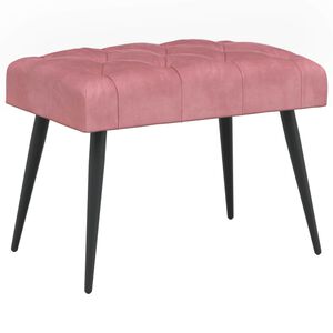vidaXL Bancă cu butoane capitonate Roz 60 x 40 x 45 cm Catifea