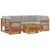 vidaXL Set de canapele de exterior 7 pcs Gri natural și deschis