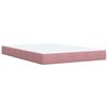 vidaXL Pat box spring cu saltea, roz, 140x190 cm, catifea