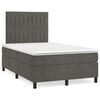 vidaXL Pat box spring cu saltea, gri &icirc;nchis, 120x200 cm, catifea