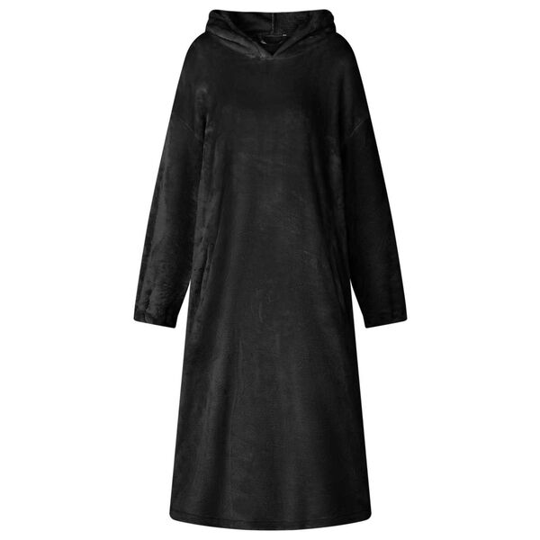 vidaXL Hanorac pătură Negru m Flanelă