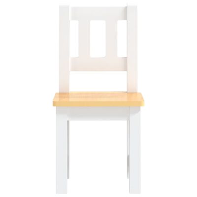 vidaXL Set masă&scaune pentru copii, 3 piese, alb și bej, MDF